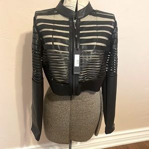 Yoki Faux Leather Cropped‎ Jacket Size M